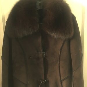 Spanish Merino sheepskin jacket with Fox Collar